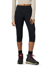Mountain Hardwear Dynama Capri front view in black highlighting versatile everyday outdoor wear.