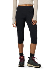 Mountain Hardwear Dynama Capri front view in black highlighting versatile everyday outdoor wear.