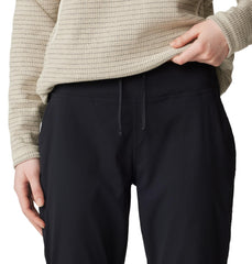 Mountain Hardwear Dynama Pant waistband close-up showing stretch for movement.