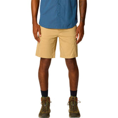 Mountain Hardwear AP Cargo Short zipper fly close-up shows secure closure for rugged treks