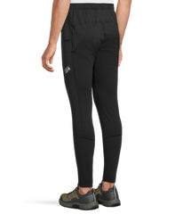 Mountain Hardwear Up First Tech Fleece Pant closeup, calf stretch knit enhances mobility