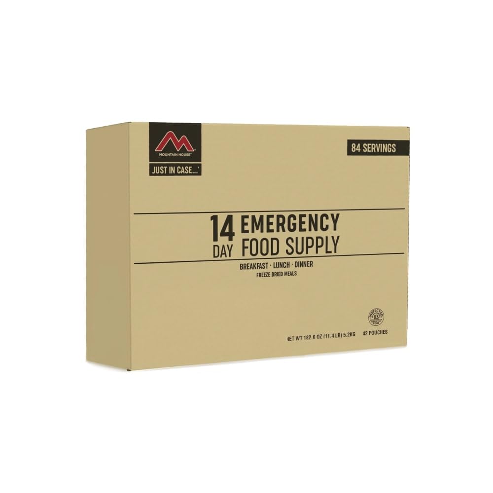 Mountain House 14Day Emergency Food Supply kit showing a compact kit ideal for long trips