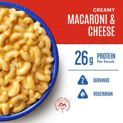 Mountain House Creamy Macaroni & Cheese bowl-ready for easy backcountry dining