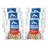 Mountain House diced chicken six-pack can, ideal for emergency storage