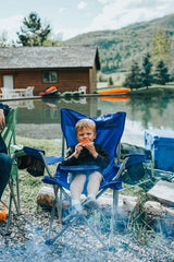 Mountain Summit Gear Anytime Chair front view comfortable fabric and sturdy frame for outdoors