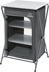 Mountain Summit Gear foldable roll-top pantry table setup for a compact camp kitchen