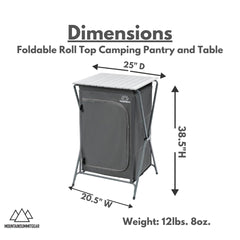 Mountain Summit Gear foldable table open for extra camp meal prep space