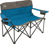 Mountain Summit Gear quilted loveseat blue front view for two-person camping comfort