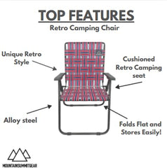 Mountain Summit Gear retro chair folded flat for compact storage
