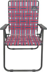 Mountain Summit Gear Retro Camp Chair unfolded to show roomy seating area for comfort.