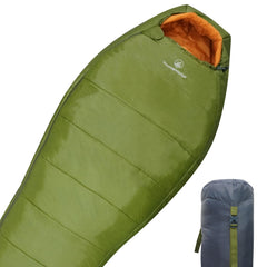 Mountainlodge Shingle sleeping bag front view shows compact warmth for backpacking