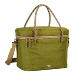 Mountainsmith Cooler Cube Cedar Green with flip-top mouth holds 24 cans for easy gatherings.