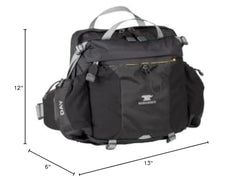 Mountainsmith Day Lumbar Pack side view highlighting water bottle pockets and compact carry.