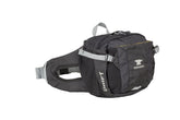Mountainsmith Drift lumbar pack front view with dual water bottle pockets for hydration.