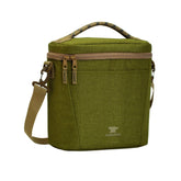 Mountainsmith Sixer 12L soft cooler cedar-green front view showing rugged carry and capacity.