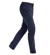 MOURCE breathable hiking pants navy front view with slim fit and cargo pockets.