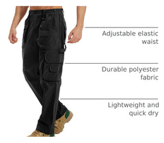 MOURCE Plus Size Cargo Pants 9-pockets layout for versatile storage on site