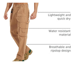 MOURCE Tactical Pants water-resistant fabric closeup supports protection in wet outdoor conditions.