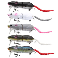 Five-color mouse fishing lure with treble hooks