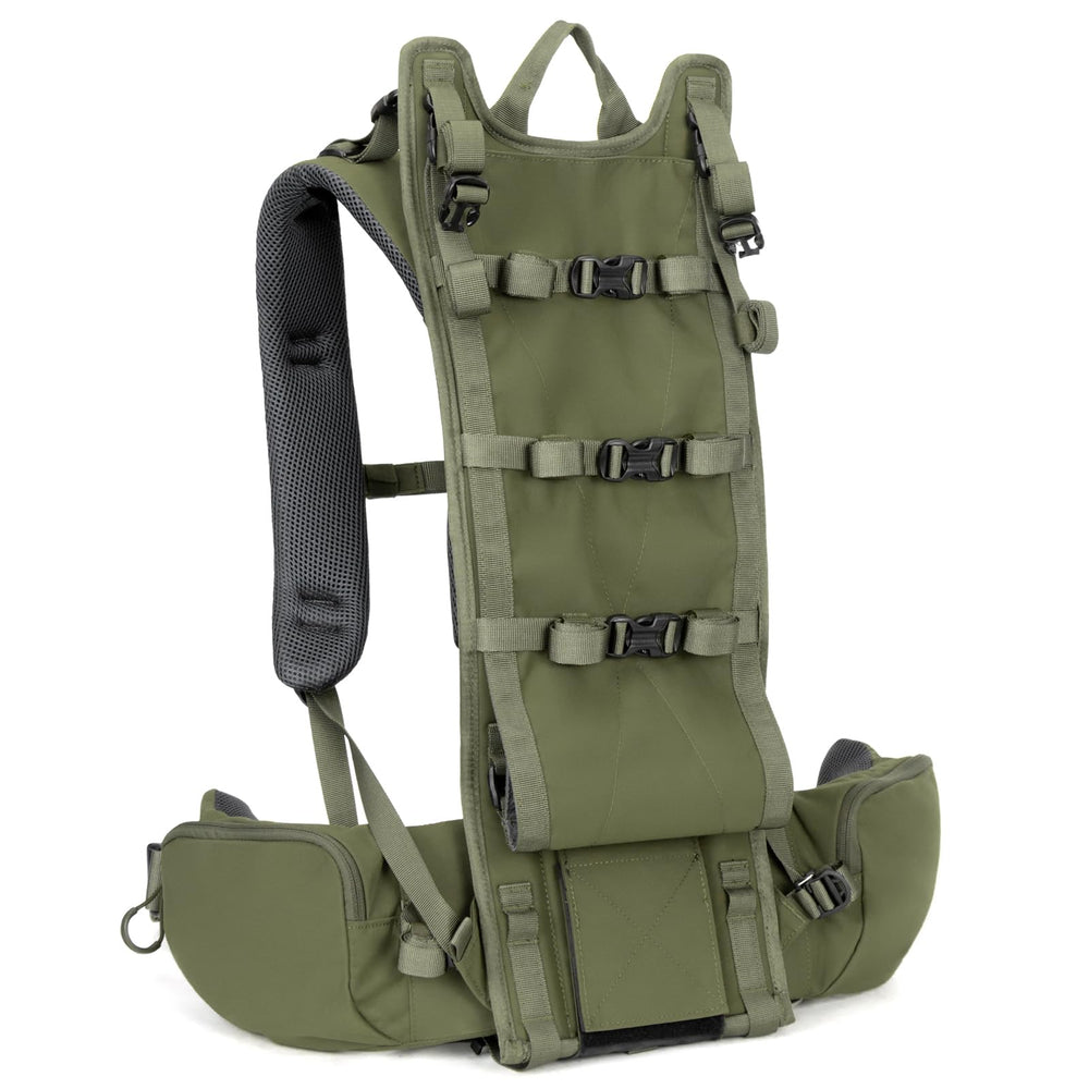 MOXULE Hunting Backpack Frame shows ergonomic design for comfort on long treks.