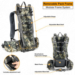 MOXULE Pro 5000 camo meat shelf extended showing extra capacity for meat hauling