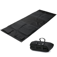 MOZETO shooting mat prone setup shows durable padding for all-day comfort during shoots.