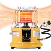 MOZODAWN 2-in-1 heater-stove front view offers portable warmth for outdoor uses.
