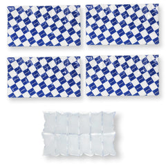 MR.ICE disposable ice pack sheets laid out for frozen food shipping and cooling