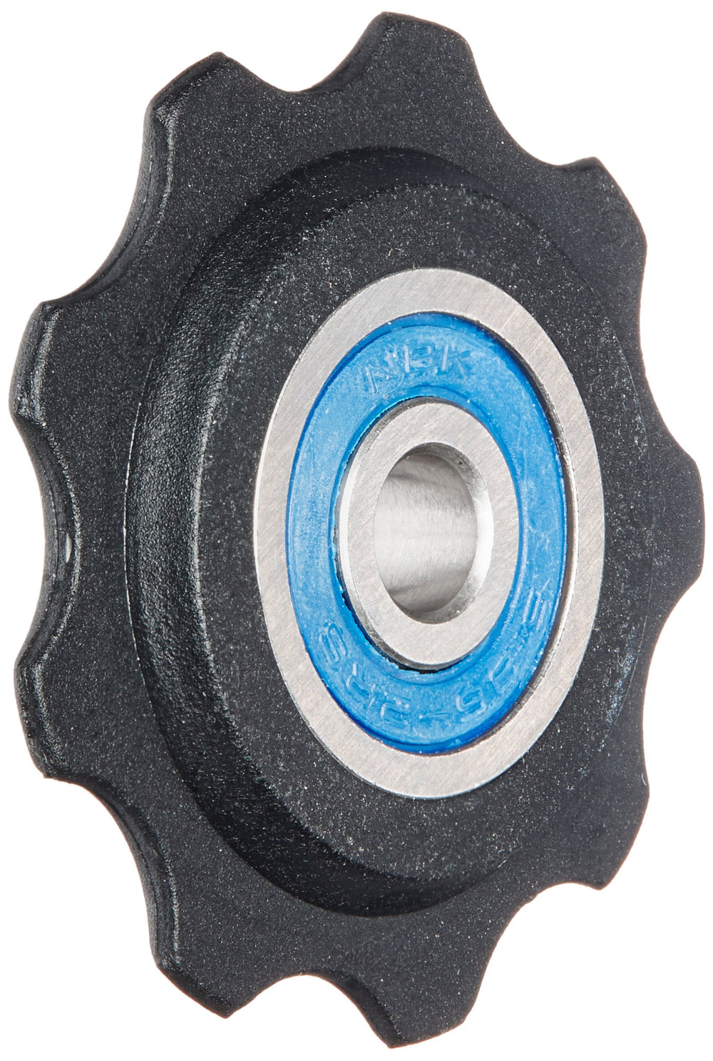 MRP G2 pulley front view, replacement part for chainguides, smooth shifting on rugged trails.
