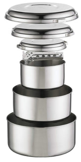 MSR Alpine 4 1L pot—durable stainless steel for solo trail meals.