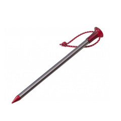 MSR Carbon Core 6-Inch Stake closeup highlighting lightweight strength for rugged setups.