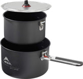 MSR Ceramic 2-Pot cookset with two pots for versatile camp meals.