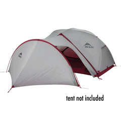 MSR Gear Shed with open door demonstrates convenient gear access during camping.