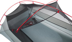 MSR Hubba Hubba LT StayDry doors keep entry dry during rain showers.