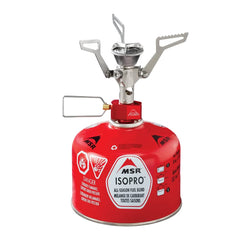 MSR PocketRocket 2 ultralight stove open with compact dimensions for setup