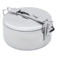MSR pot on stove demonstrates compact 475 mL capacity for solo camping meals.