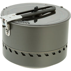 MSR Reactor pot with strainer lid in use for fast, drained meals.