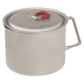 MSR Titan Ultralight Kettle with lid on for compact backpacking cooking.