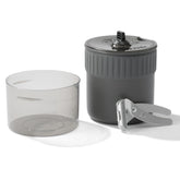 MSR Trail Mini Solo Cook Set stacked in pack for space-saving solo trips