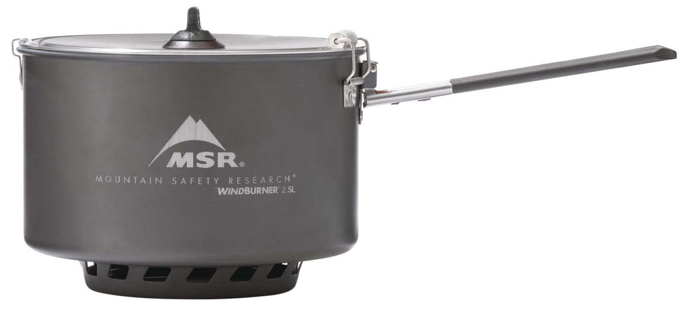 MSR WindBurner 2.5L sauce pot nest for group meals on backcountry trips.