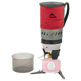 MSR WindBurner stove system in red ready for compact setup and quick meals