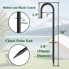 MSWY rebar stakes sharp end enables easy ground insertion.