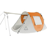 Mtenplay TENPLAY Pop Up Tent orange, fully set up for quick shelter