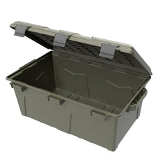 MTM ACRG18 Ammo Crate Army Green - side view highlighting stacking capability
