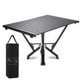 MTRVR folding camping table unfolded for a spacious dining area and gear organization.