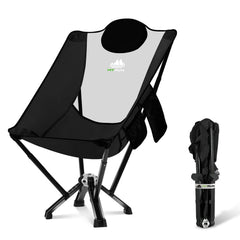 MTRVR high-back camping chair front-angle showing full back support for indoor or outdoor lounging