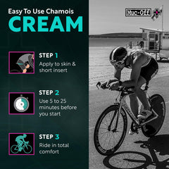Muc-Off Luxury Chamois Cream with Aloe Vera and Shea Butter for sensitive skin.