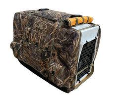 Mud River Ducks Unlimited kennel cover front view with weather-resistant shell and secure transport