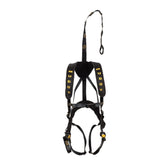 MUDDY Magnum Elite safety harness with rugged tether reduces fall risk.
