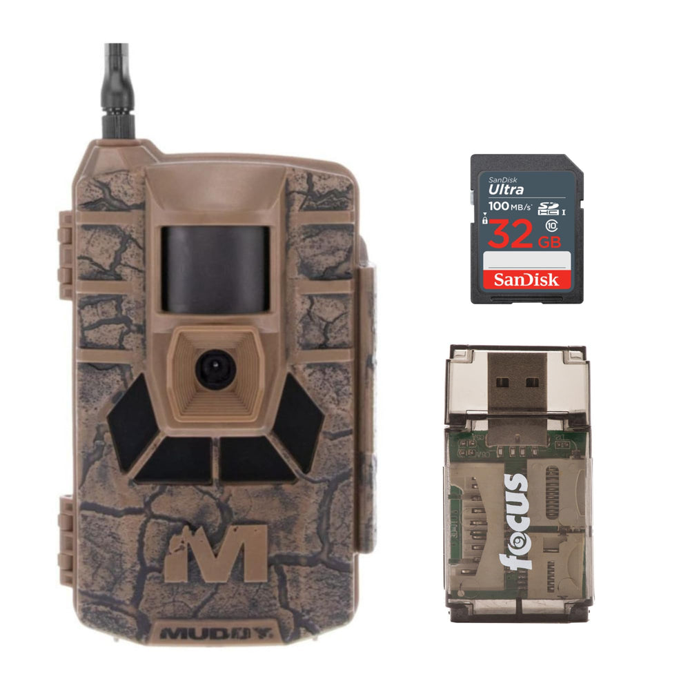MUDDY Matrix 36MP camera front view for crisp high-resolution wildlife images.